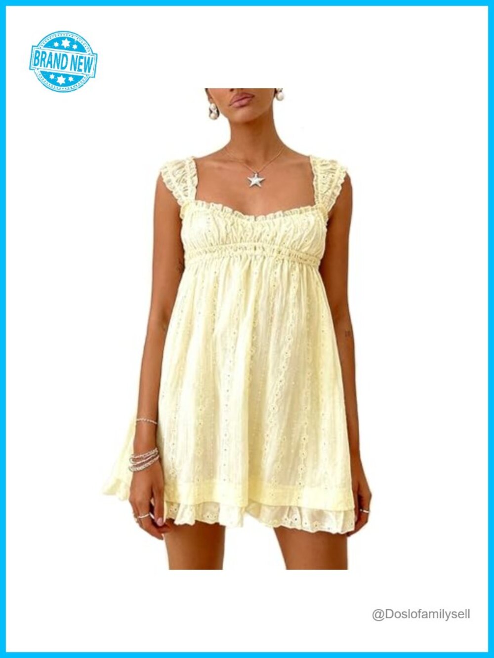 Y2k Spaghetti Strap Babydoll Mini Dress Sleeveless A Line Swing